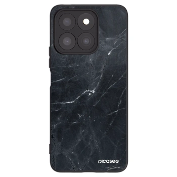 Picasee fekete szilikon tok az alábbi mobiltelefonokra Honor X8c - Black marble