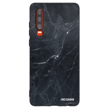 Picasee fekete szilikon tok az alábbi mobiltelefonokra Huawei P30 - Black marble
