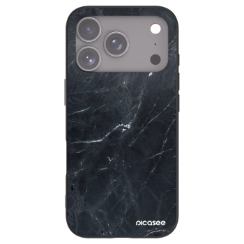 Picasee fekete szilikon tok az alábbi mobiltelefonokra Apple iPhone 17 Pro - Black marble