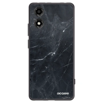 Picasee fekete szilikon tok az alábbi mobiltelefonokra Motorola Moto E14 - Black marble