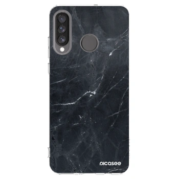 Picasee átlátszó szilikon tok az alábbi mobiltelefonokra Huawei P30 Lite - Black marble