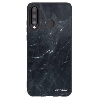 Picasee fekete szilikon tok az alábbi mobiltelefonokra Huawei P30 Lite - Black marble
