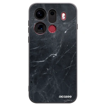 Picasee fekete szilikon tok az alábbi mobiltelefonokra OPPO Find X9 Pro - Black marble