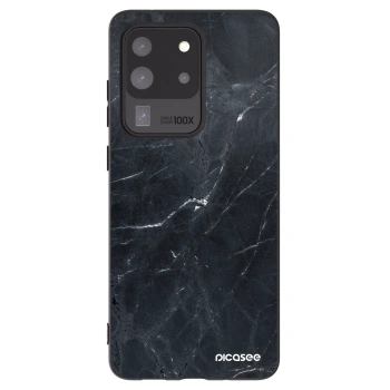 Picasee fekete szilikon tok az alábbi mobiltelefonokra Samsung Galaxy S20 Ultra 5G G988F - Black marble