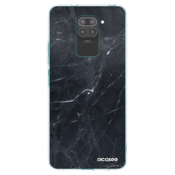 Picasee fekete szilikon tok az alábbi mobiltelefonokra Xiaomi Redmi Note 9 - Black marble