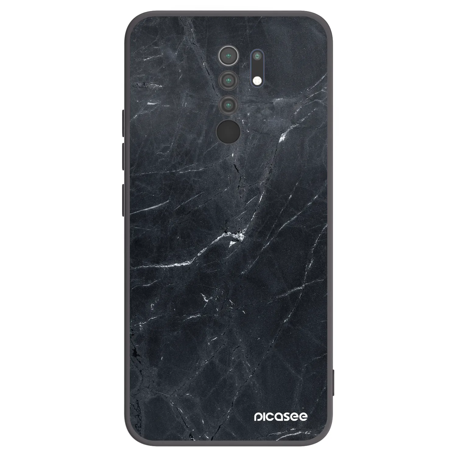 Picasee fekete szilikon tok az alábbi mobiltelefonokra Xiaomi Redmi 9 - Black marble