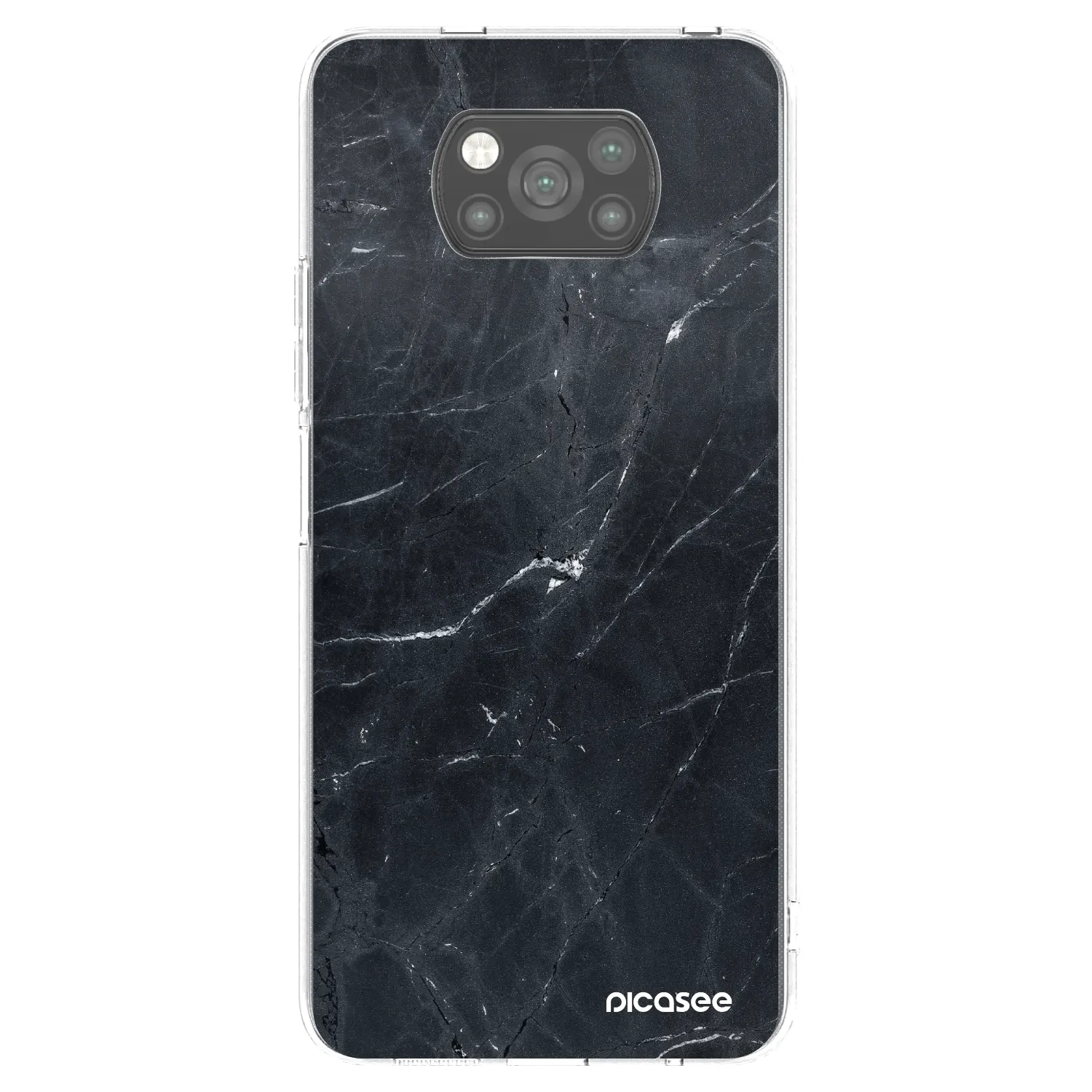 Picasee fekete szilikon tok az alábbi mobiltelefonokra Xiaomi Poco X3 - Black marble