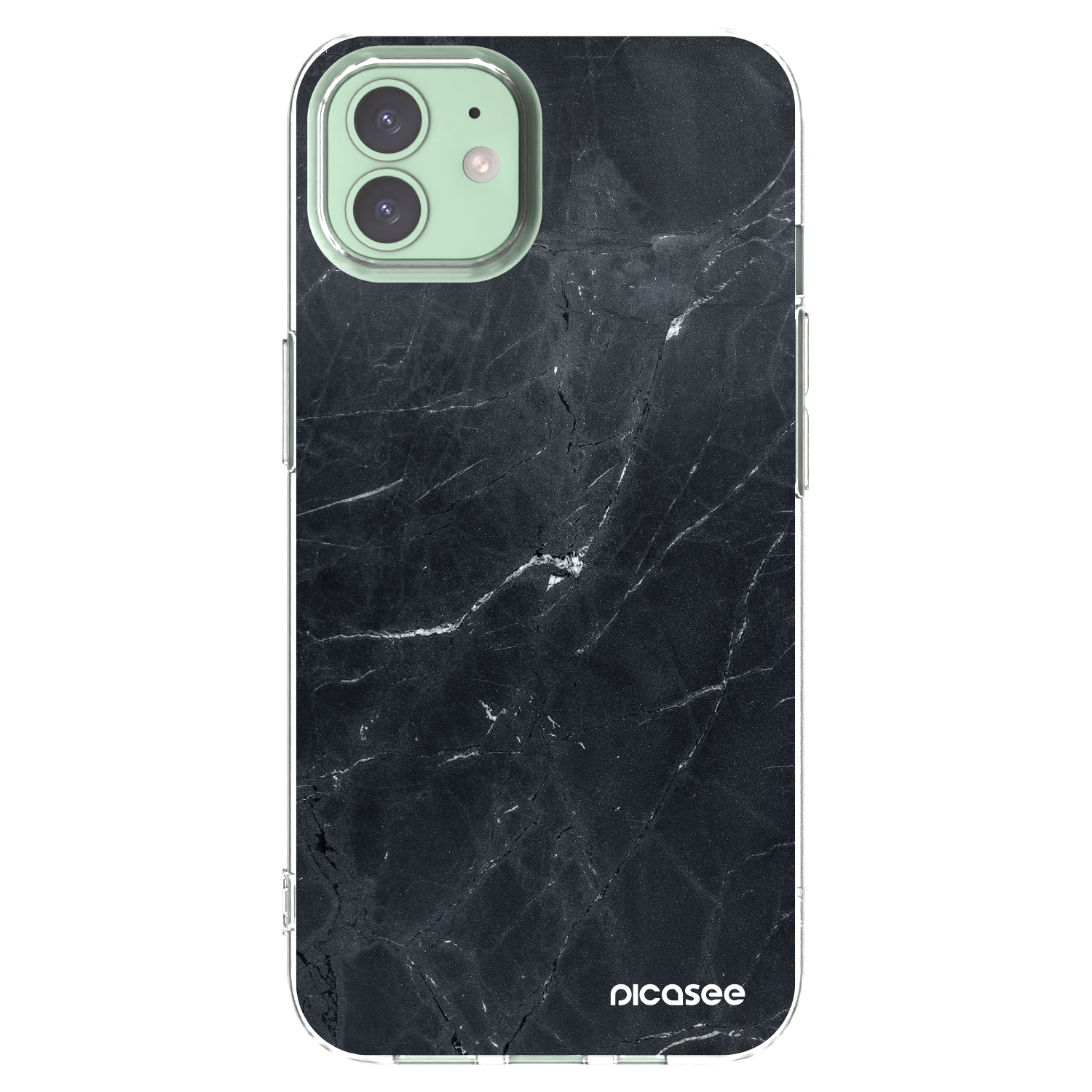 Picasee átlátszó szilikon tok az alábbi mobiltelefonokra Apple iPhone 12 - Black marble