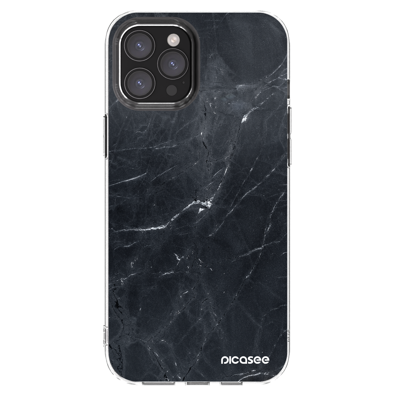 Picasee átlátszó szilikon tok az alábbi mobiltelefonokra Apple iPhone 12 Pro Max - Black marble