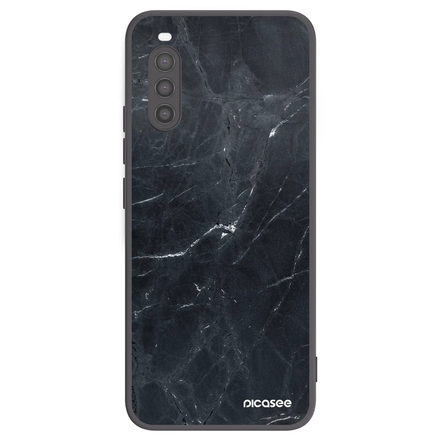 Picasee fekete szilikon tok az alábbi mobiltelefonokra Sony Xperia 10 II - Black marble