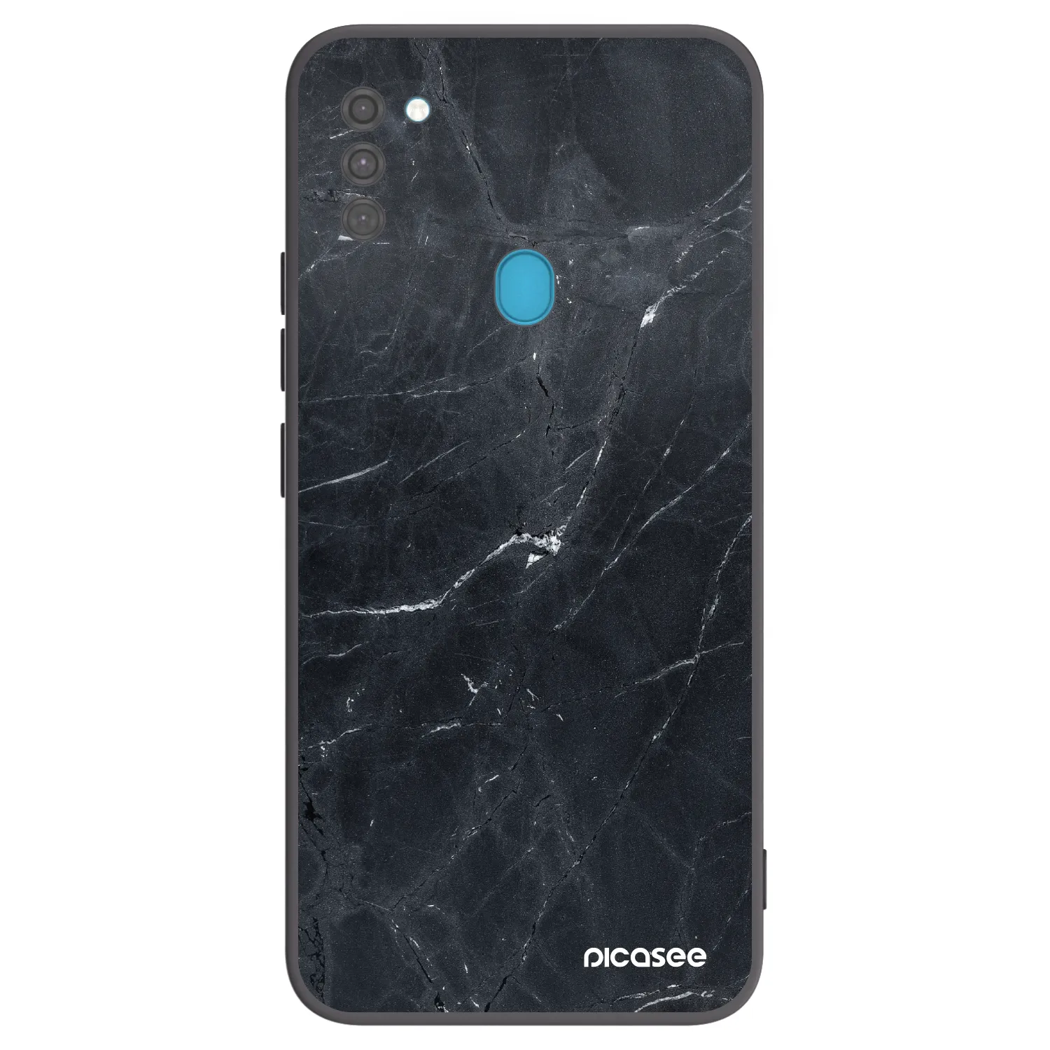 Picasee fekete szilikon tok az alábbi mobiltelefonokra Samsung Galaxy M11 - Black marble