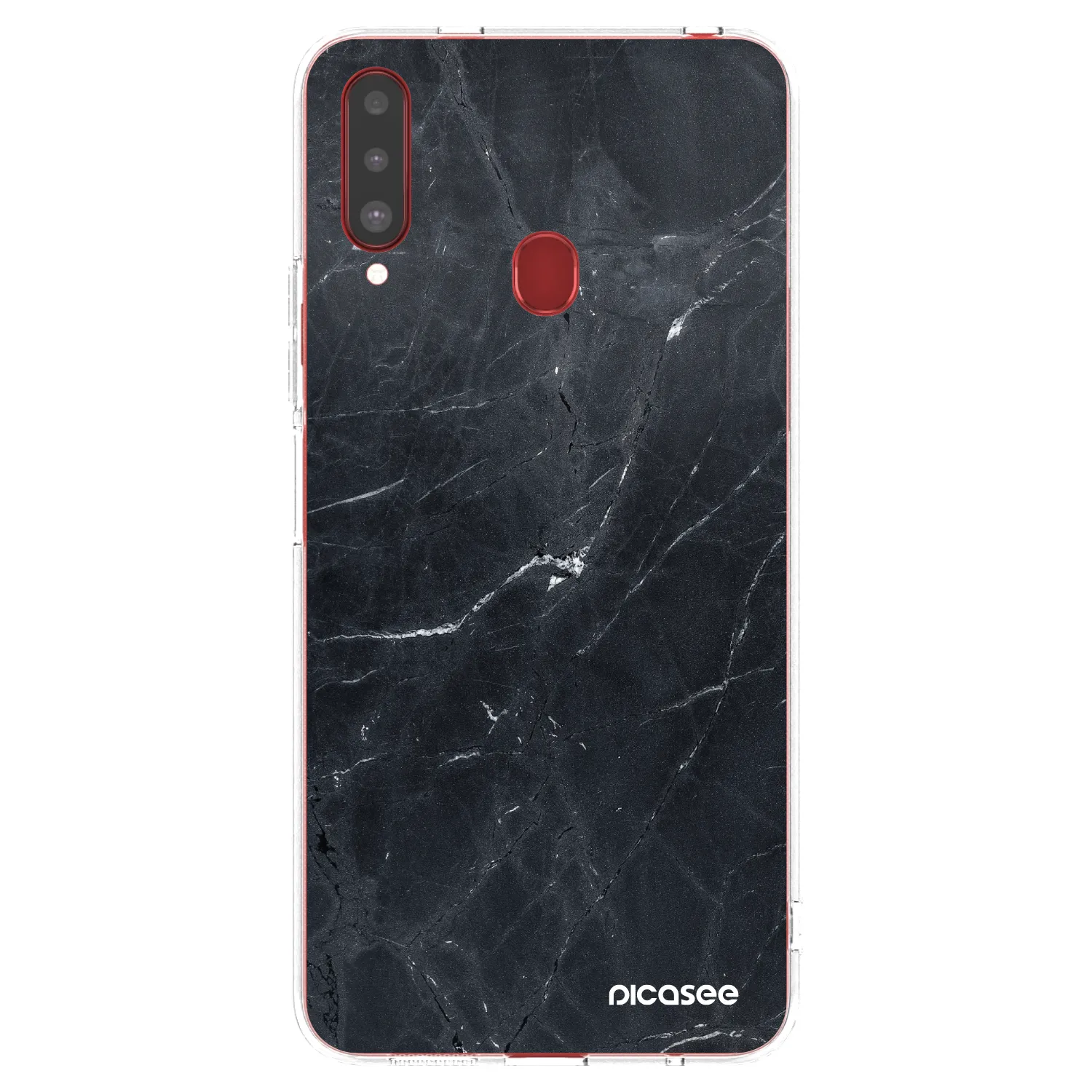 Picasee átlátszó szilikon tok az alábbi mobiltelefonokra Samsung Galaxy A20s - Black marble