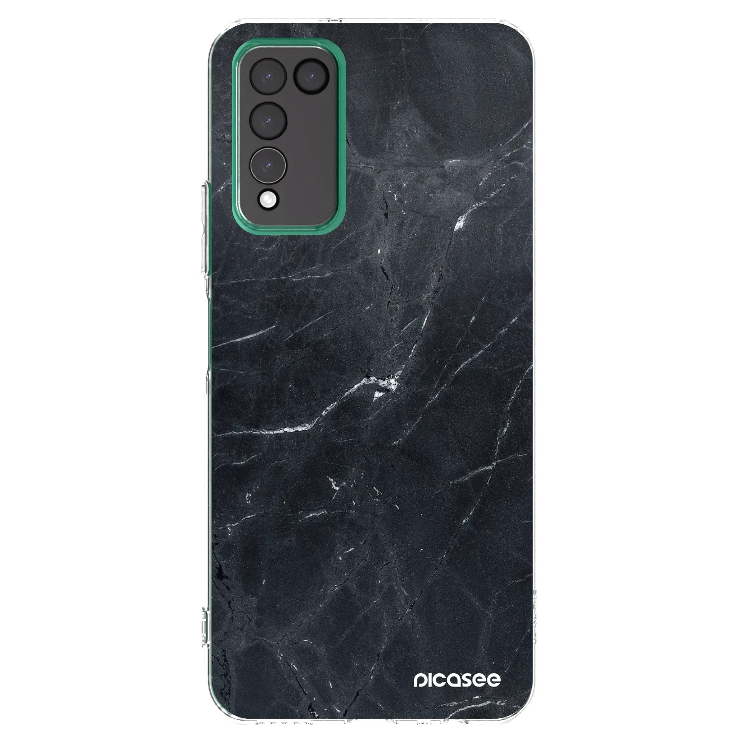 Picasee átlátszó szilikon tok az alábbi mobiltelefonokra Honor 10X Lite - Black marble