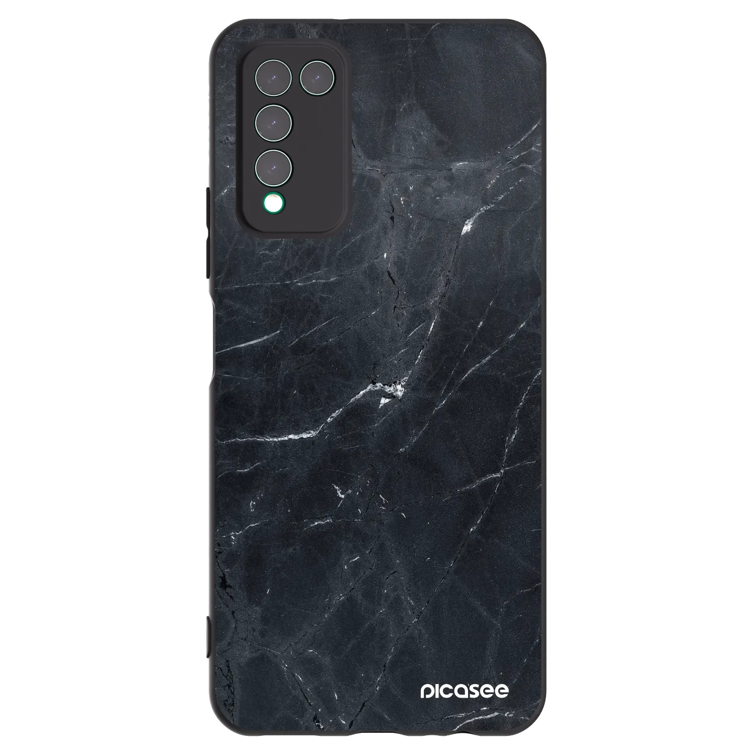 Picasee fekete szilikon tok az alábbi mobiltelefonokra Honor 10X Lite - Black marble