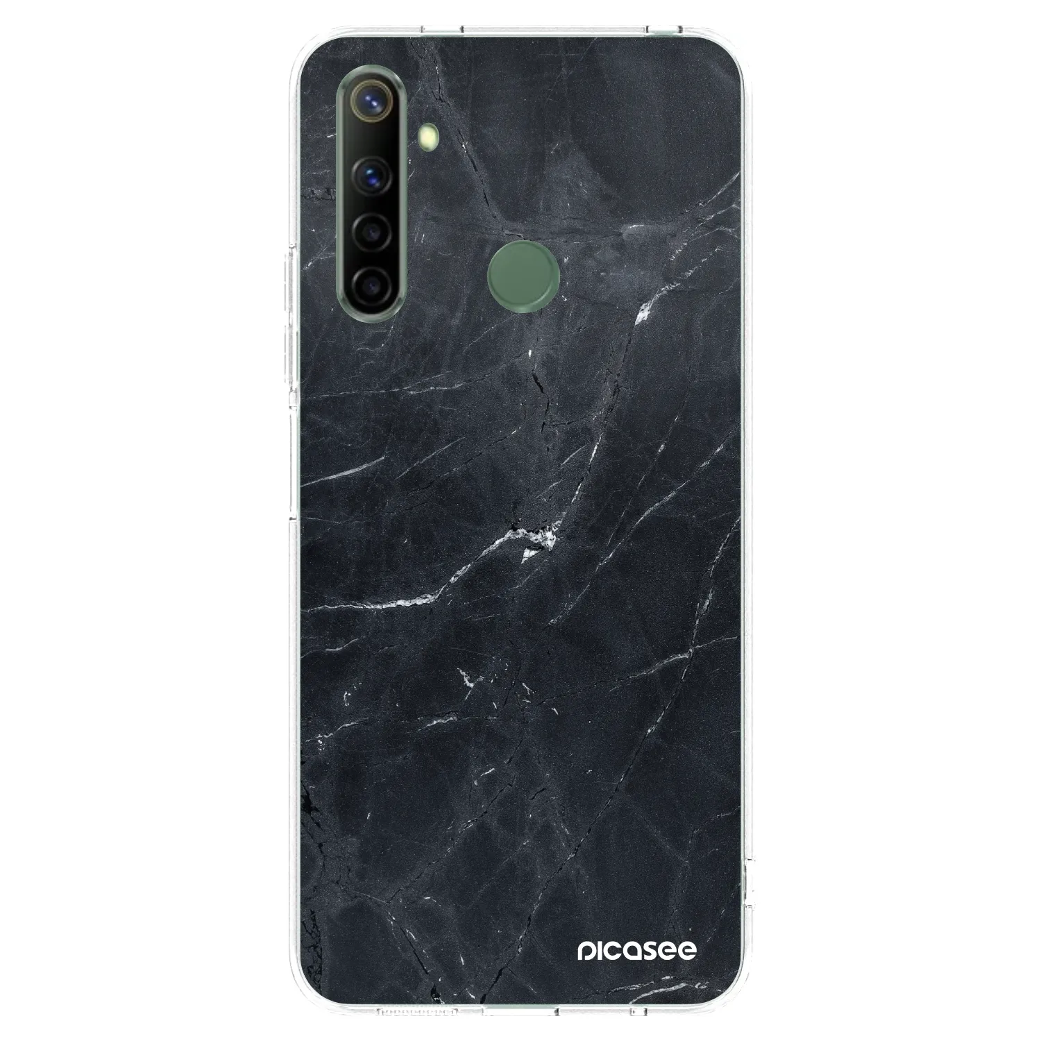 Picasee átlátszó szilikon tok az alábbi mobiltelefonokra Realme 6i - Black marble