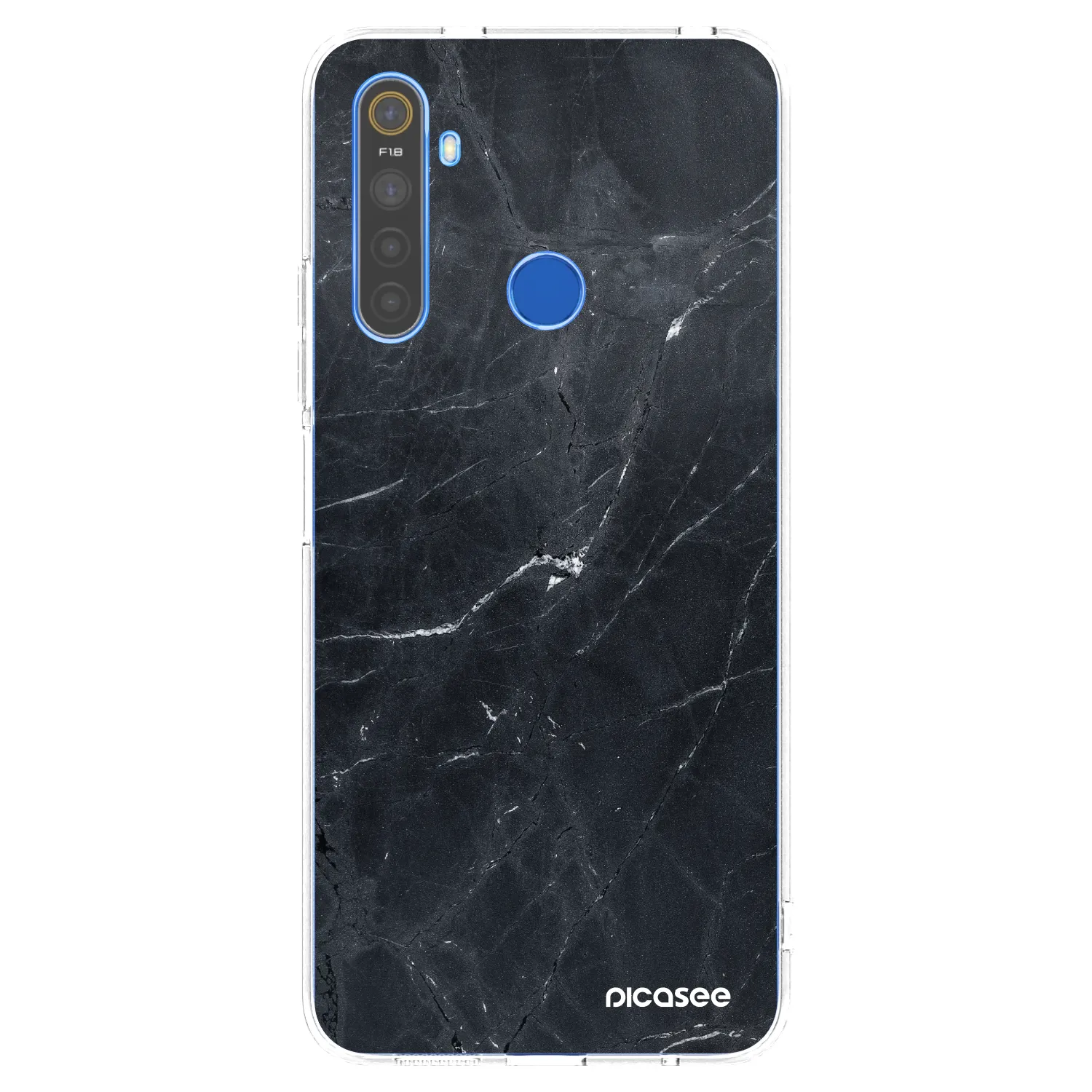 Picasee átlátszó szilikon tok az alábbi mobiltelefonokra Realme 5 - Black marble