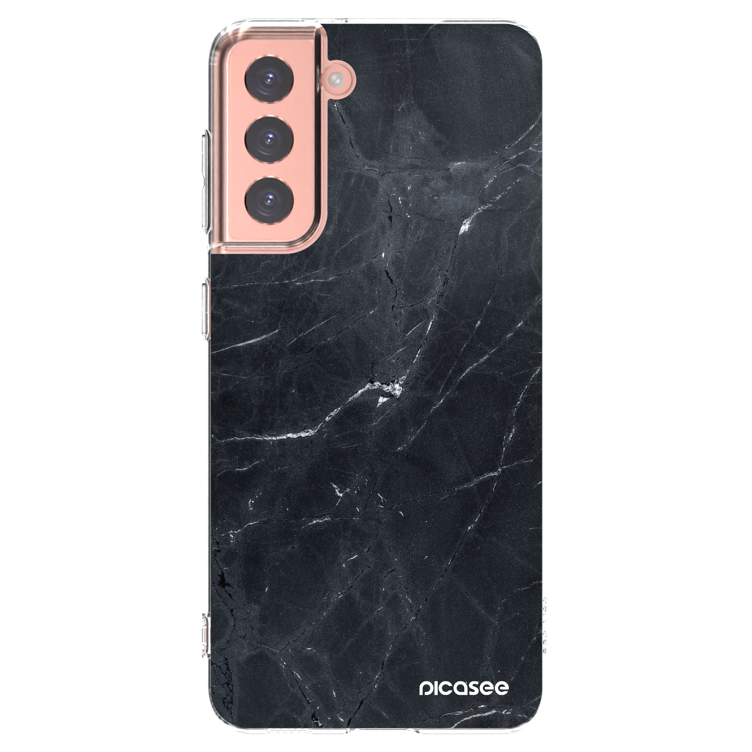 Picasee átlátszó szilikon tok az alábbi mobiltelefonokra Samsung Galaxy S21 5G G991B - Black marble