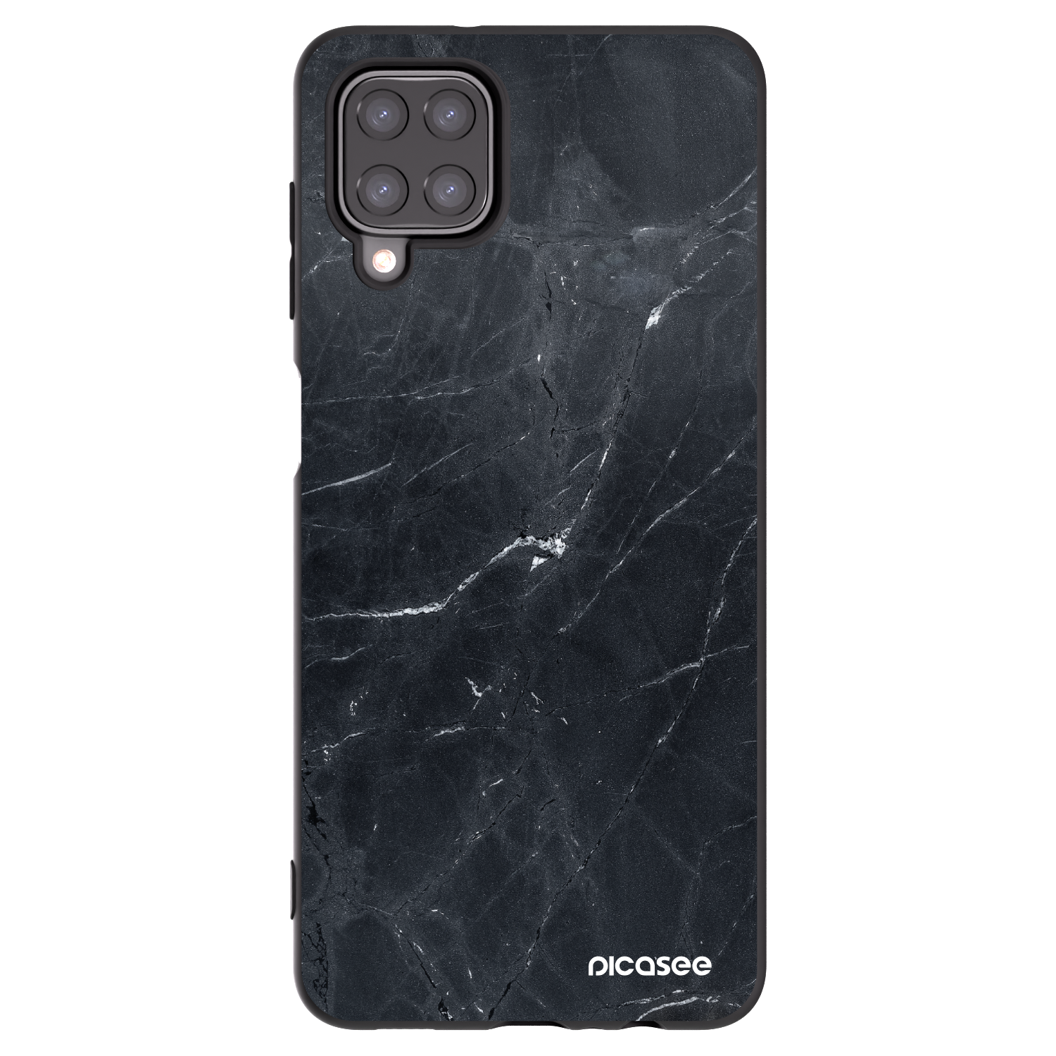 Picasee fekete szilikon tok az alábbi mobiltelefonokra Samsung Galaxy A12 A125F - Black marble