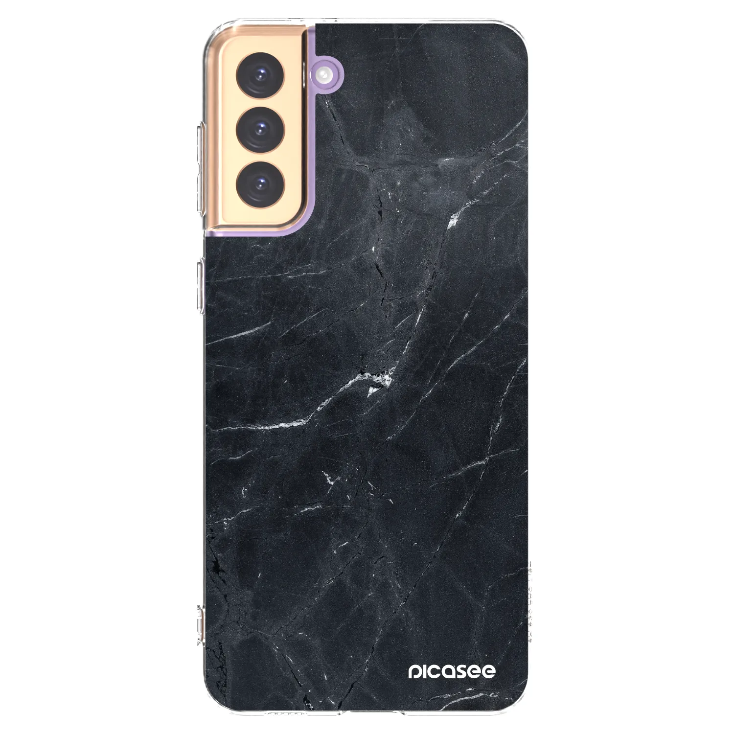 Picasee átlátszó szilikon tok az alábbi mobiltelefonokra Samsung Galaxy S21+ 5G G996F - Black marble