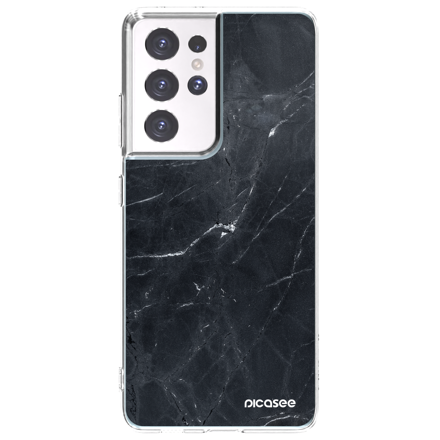 Picasee átlátszó szilikon tok az alábbi mobiltelefonokra Samsung Galaxy S21 Ultra 5G G998B - Black marble