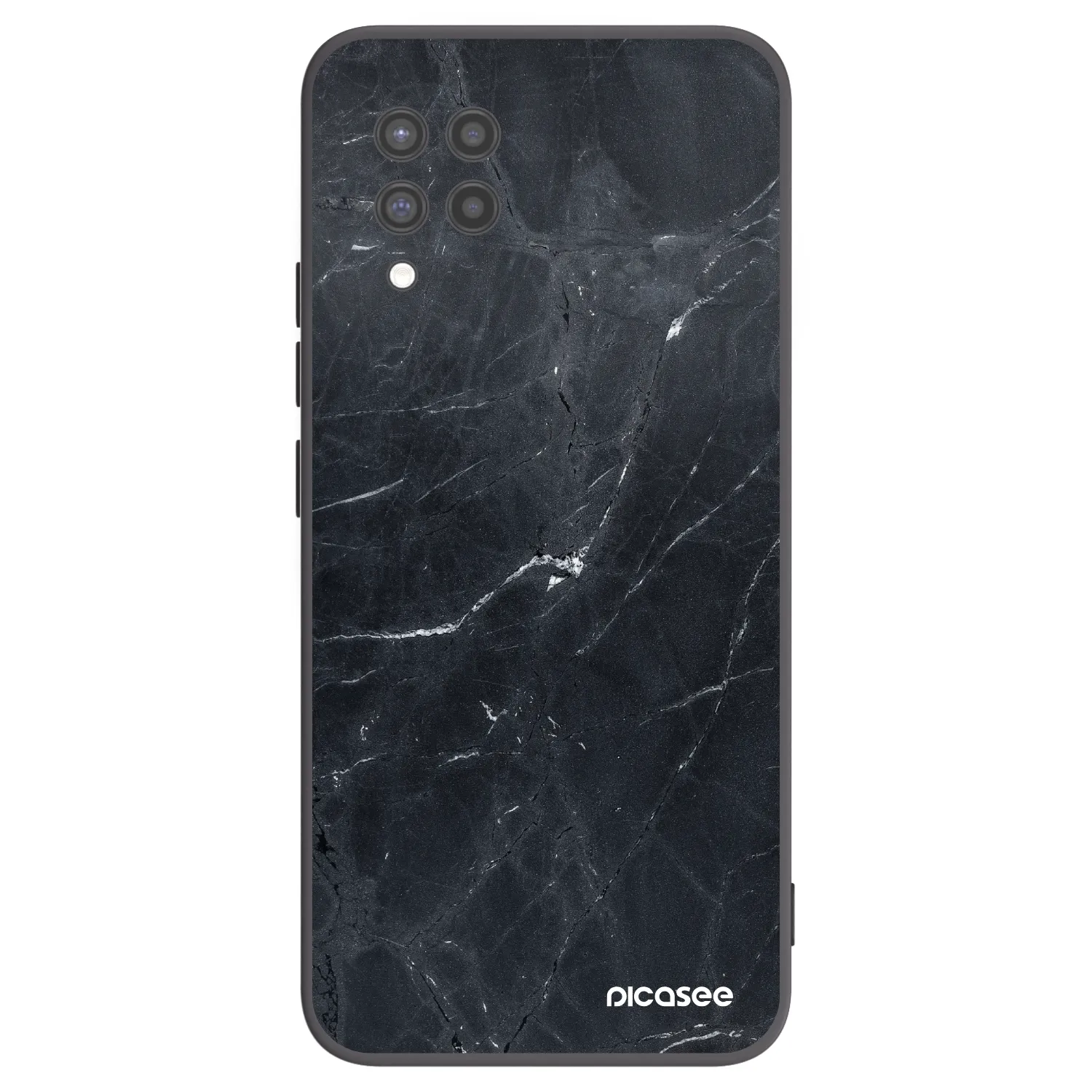 Picasee fekete szilikon tok az alábbi mobiltelefonokra Samsung Galaxy A42 A426B - Black marble