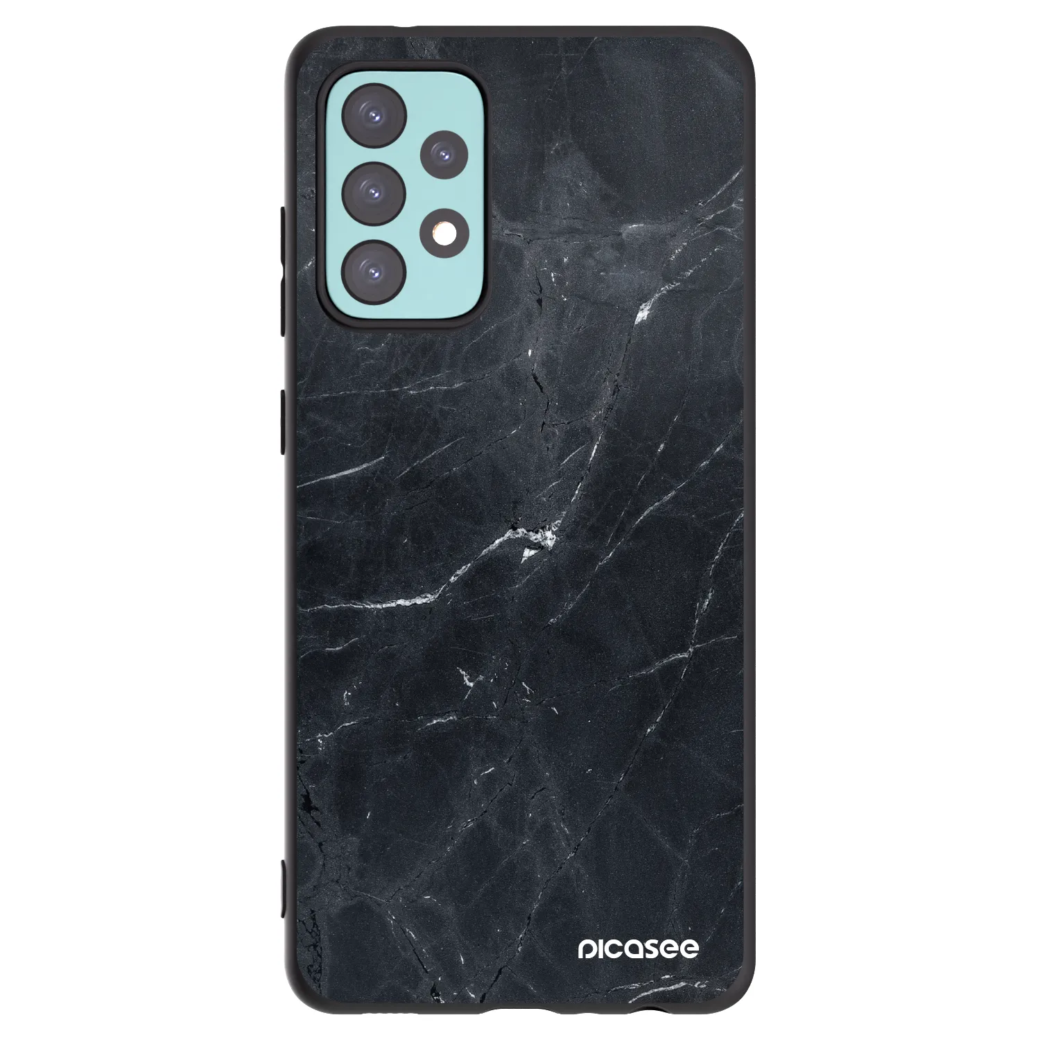 Picasee fekete szilikon tok az alábbi mobiltelefonokra Samsung Galaxy A72 A725F - Black marble