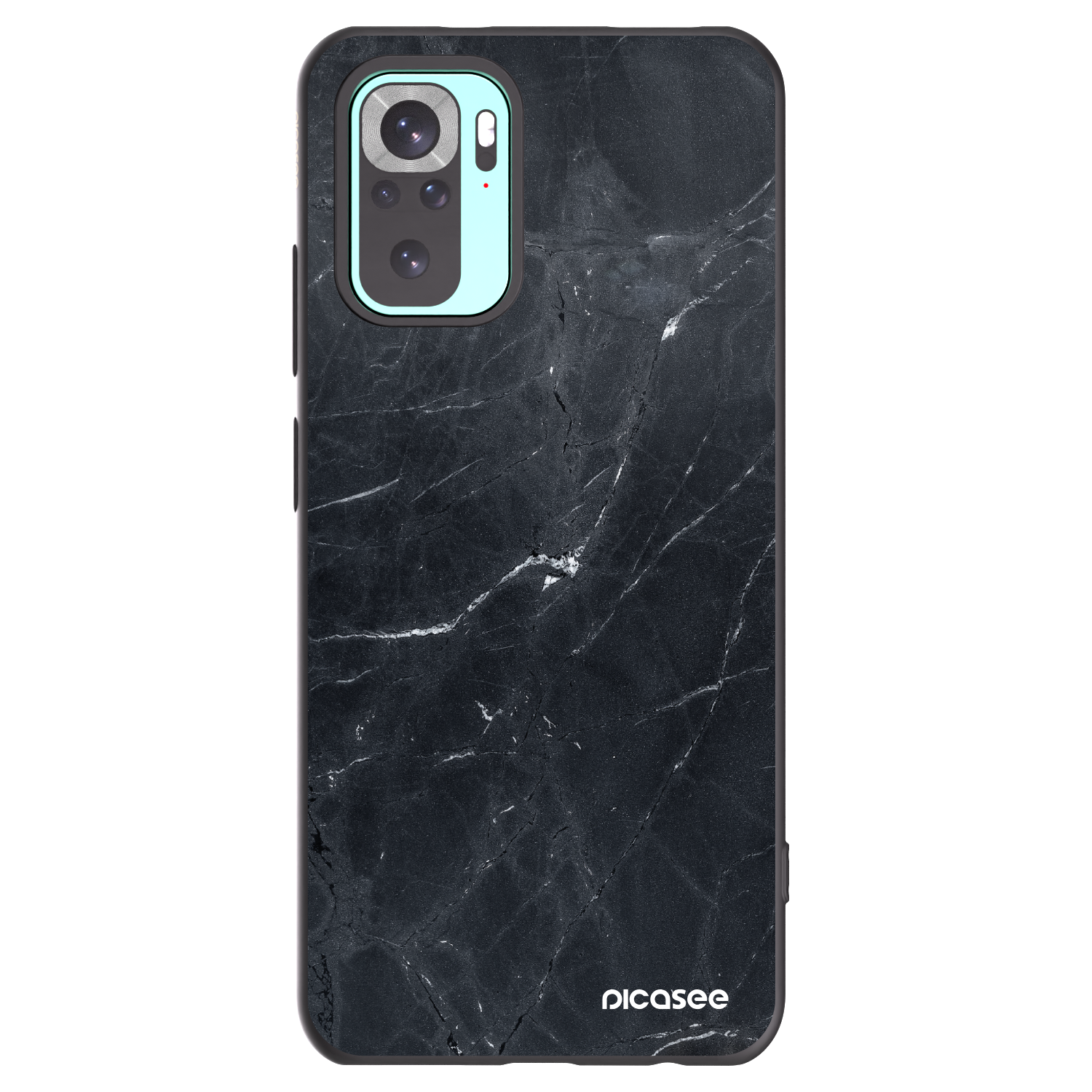 Picasee fekete szilikon tok az alábbi mobiltelefonokra Xiaomi Redmi Note 10 Pro - Black marble