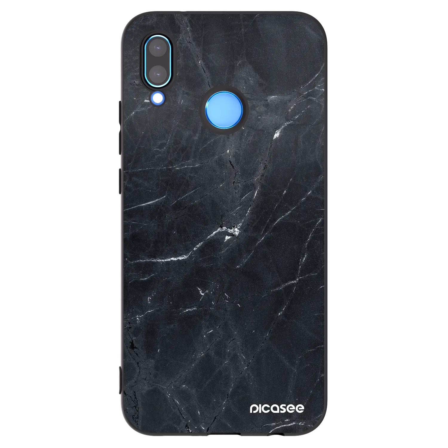 Picasee fekete szilikon tok az alábbi mobiltelefonokra Huawei P20 Lite - Black marble