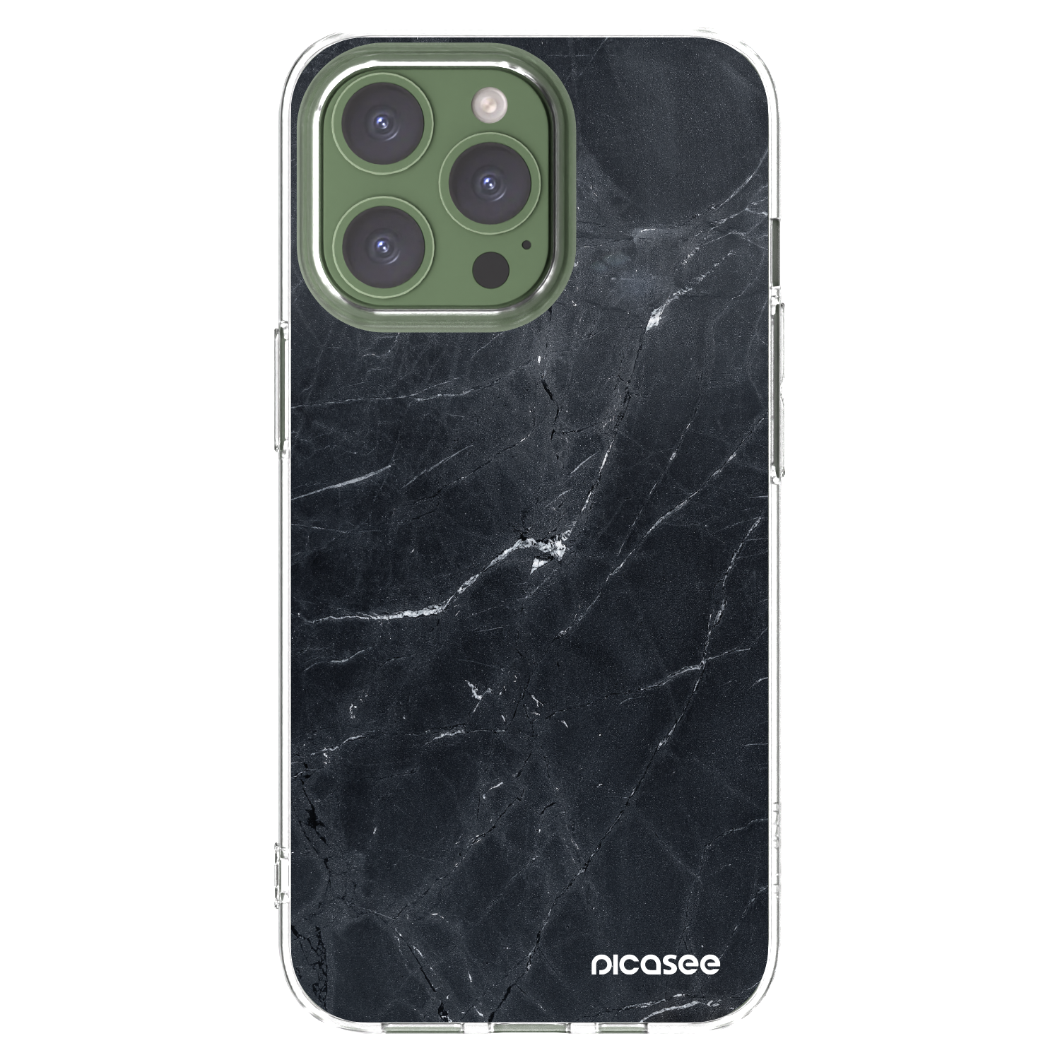 Picasee átlátszó szilikon tok az alábbi mobiltelefonokra Apple iPhone 13 Pro - Black marble