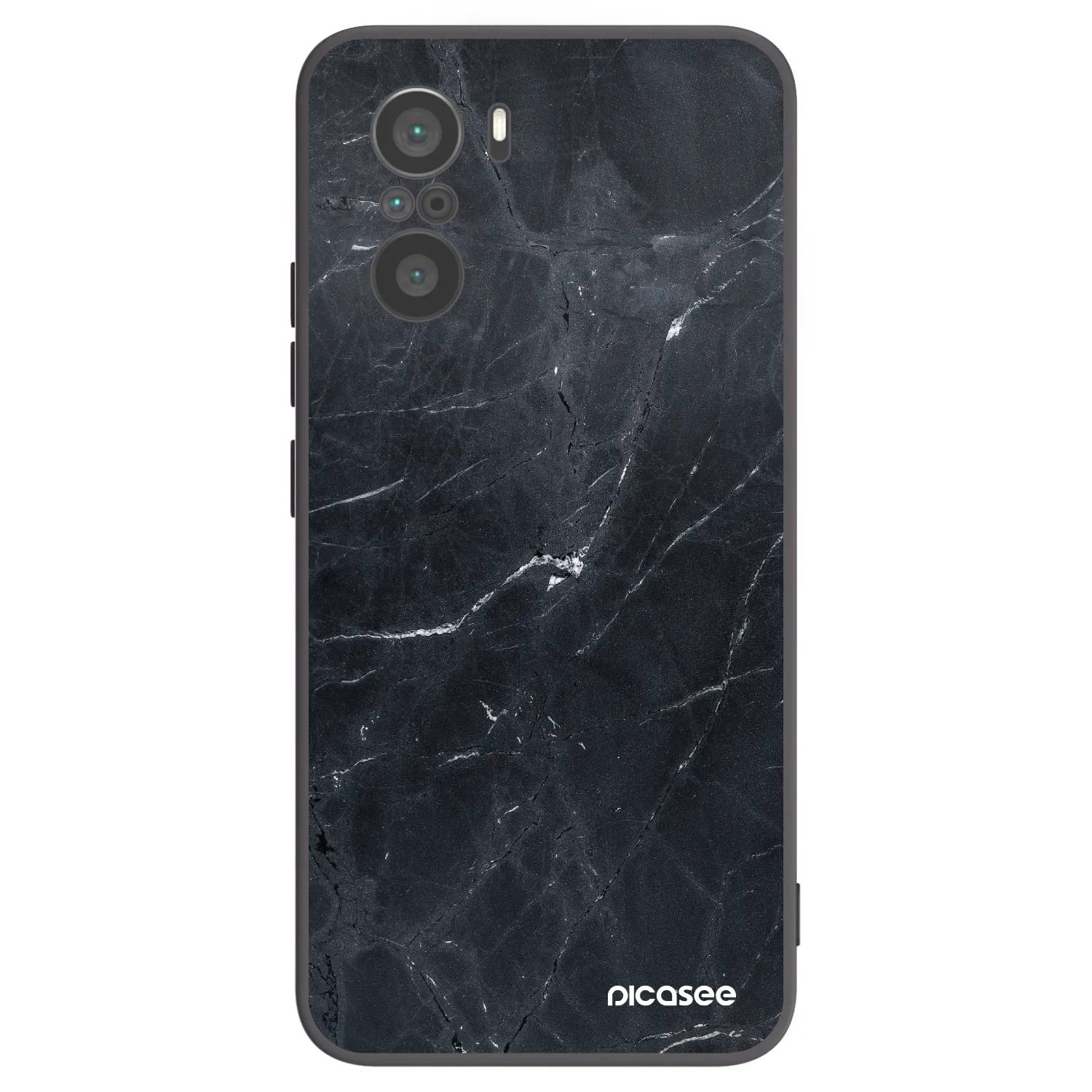 Picasee fekete szilikon tok az alábbi mobiltelefonokra Xiaomi Poco F3 - Black marble