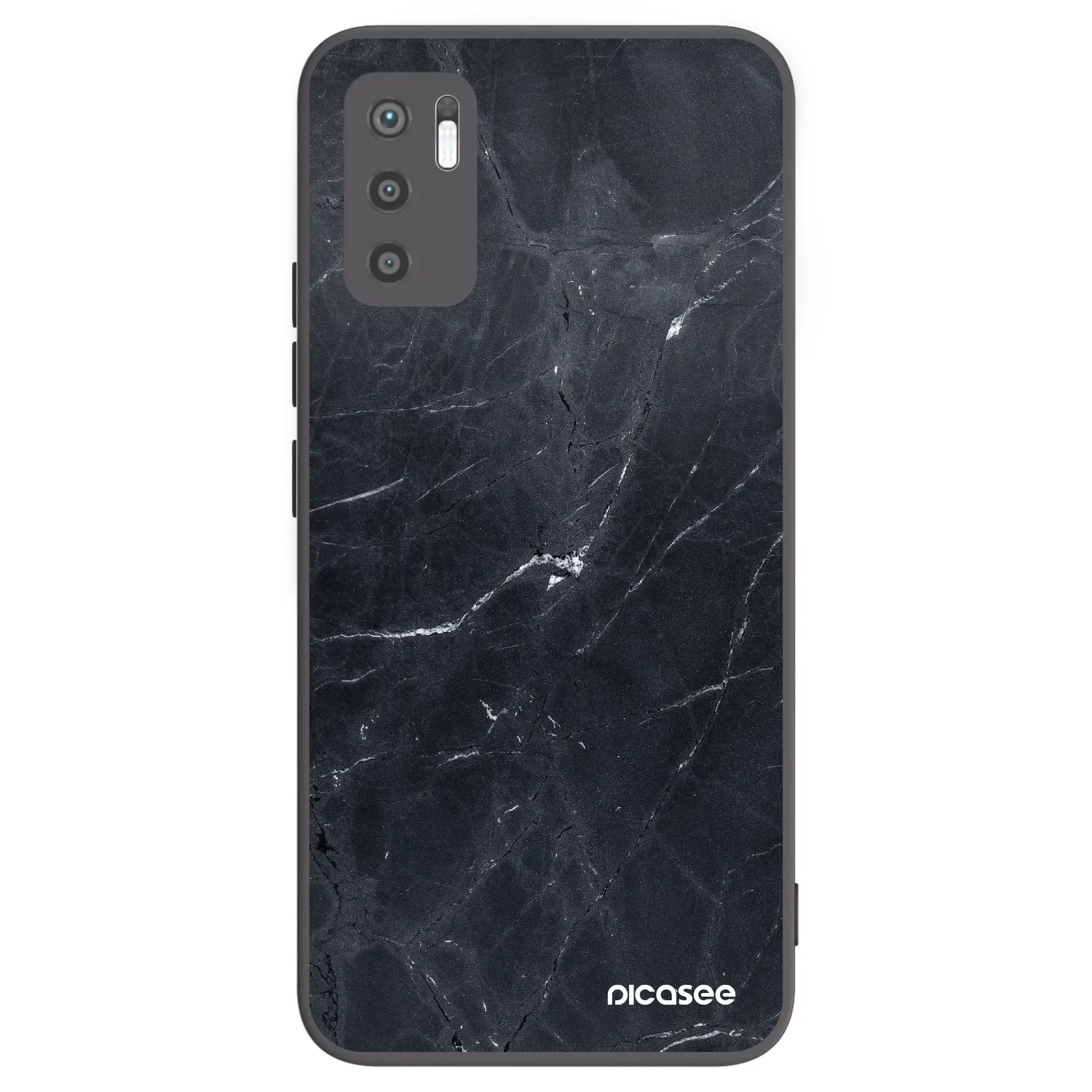 Picasee fekete szilikon tok az alábbi mobiltelefonokra Xiaomi Redmi Note 10 5G - Black marble