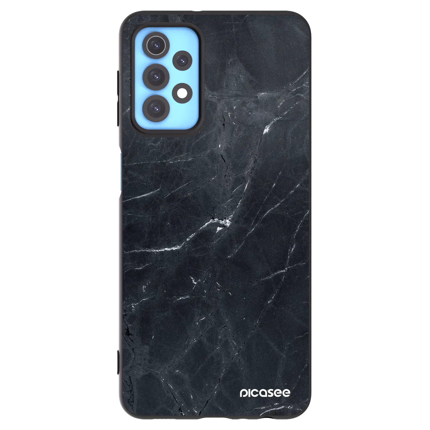 Picasee fekete szilikon tok az alábbi mobiltelefonokra Samsung Galaxy A32 4G SM-A325F - Black marble