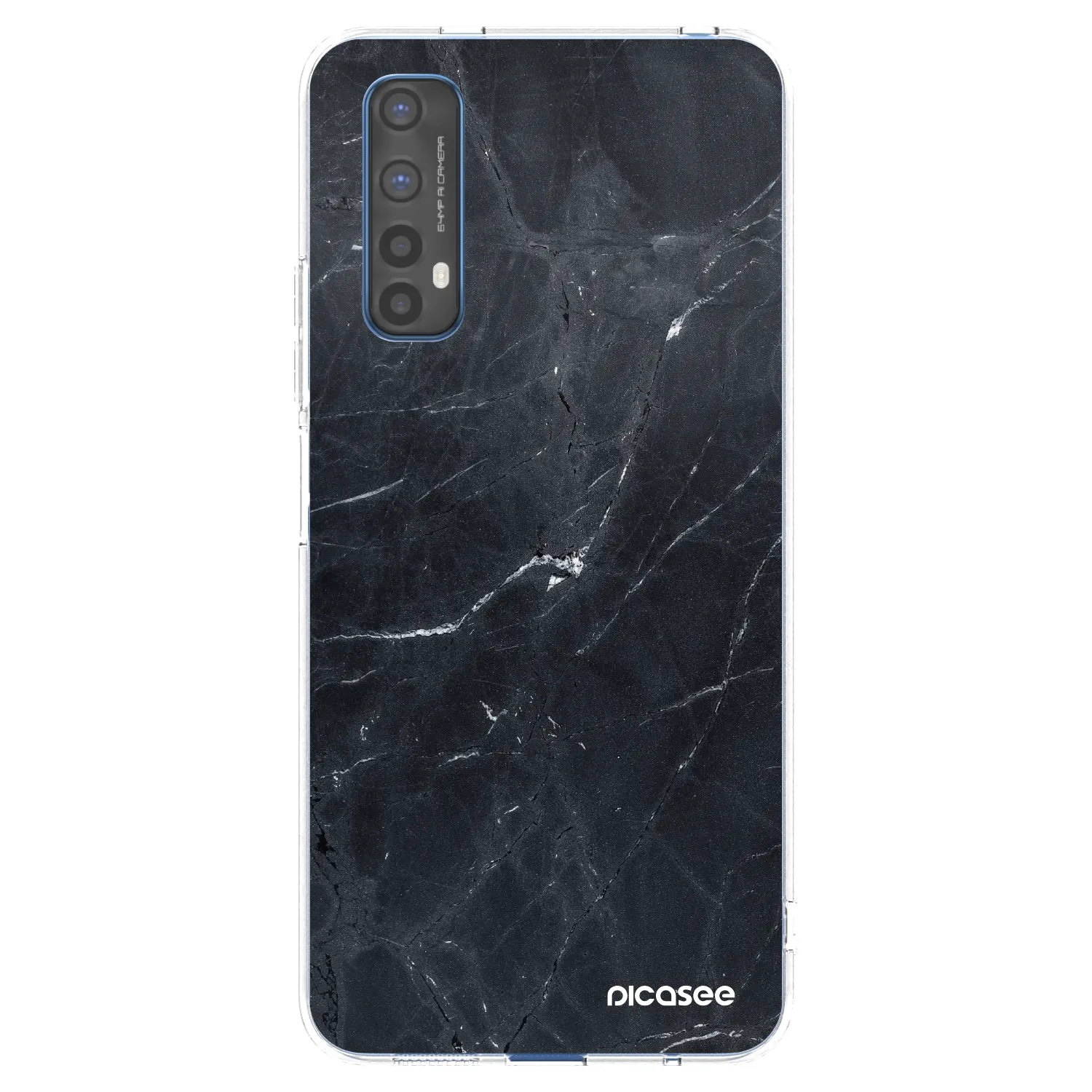 Picasee átlátszó szilikon tok az alábbi mobiltelefonokra Realme 7 - Black marble