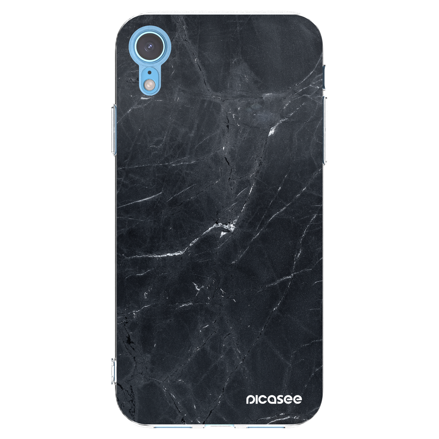 Picasee átlátszó szilikon tok az alábbi mobiltelefonokra Apple iPhone XR - Black marble
