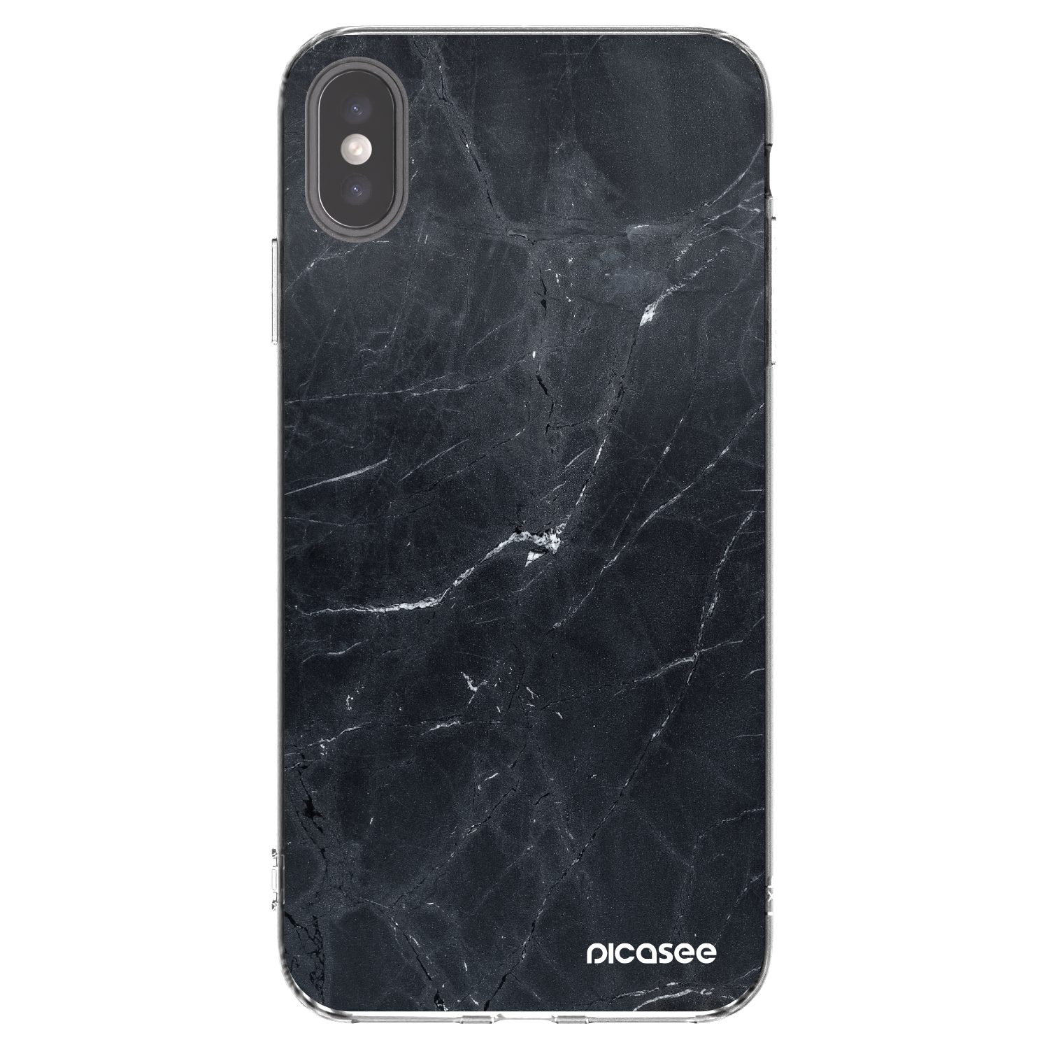 Picasee átlátszó szilikon tok az alábbi mobiltelefonokra Apple iPhone XS Max - Black marble