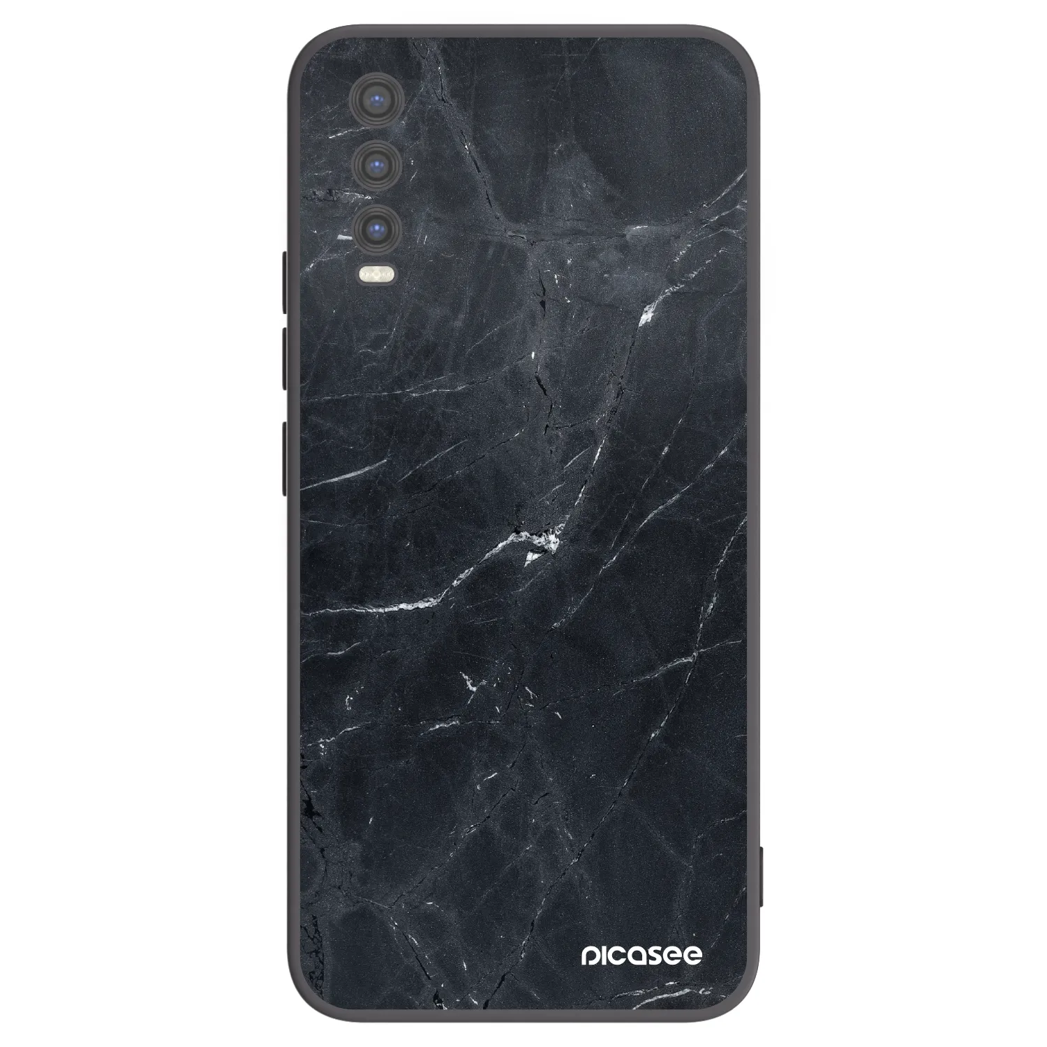 Picasee fekete szilikon tok az alábbi mobiltelefonokra Vivo Y20s - Black marble