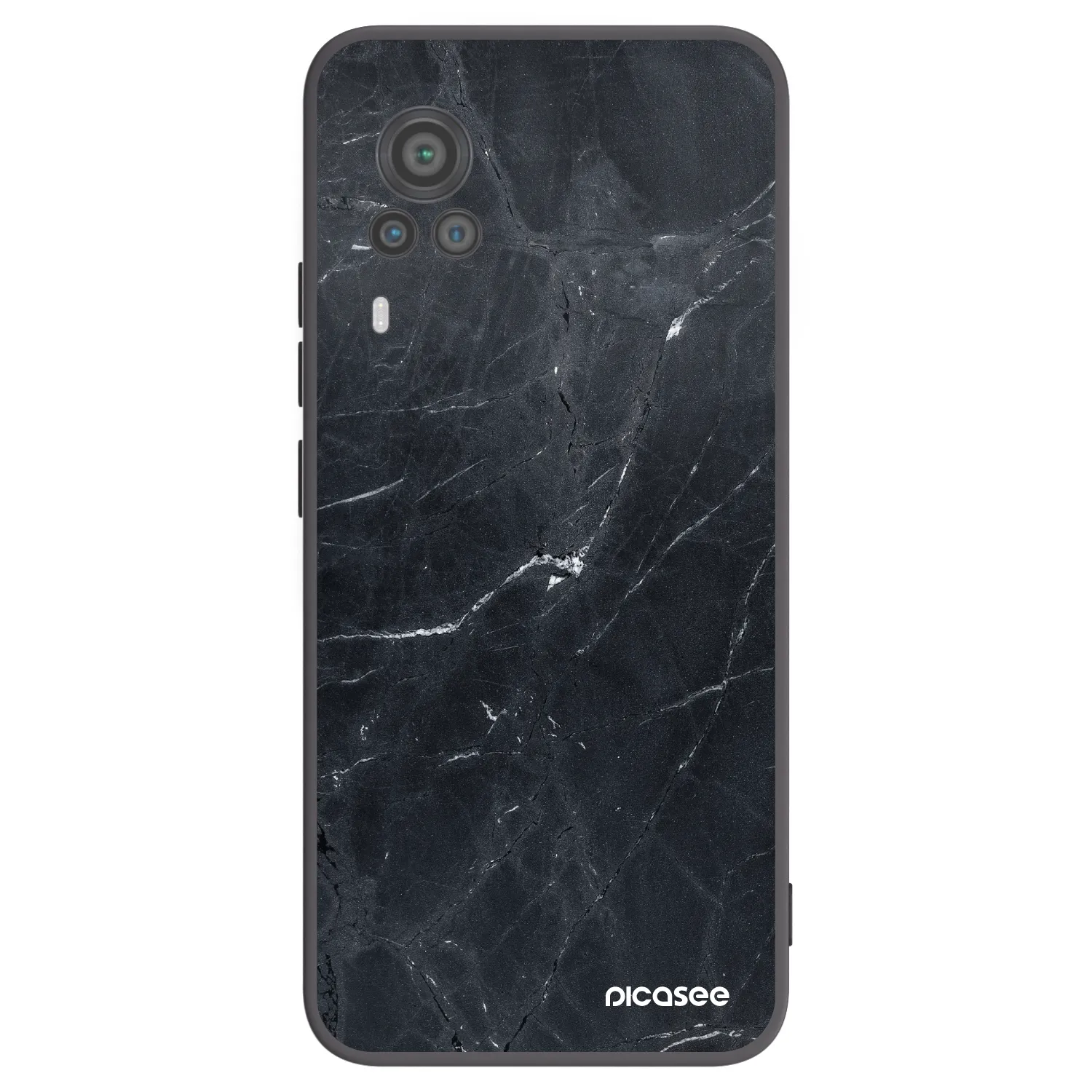 Picasee fekete szilikon tok az alábbi mobiltelefonokra Vivo X60 Pro 5G - Black marble