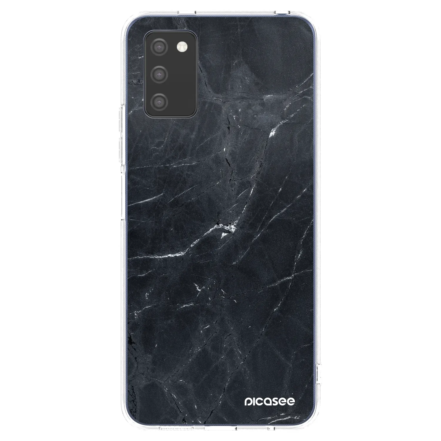 Picasee átlátszó szilikon tok az alábbi mobiltelefonokra Samsung Galaxy A03s A037G - Black marble