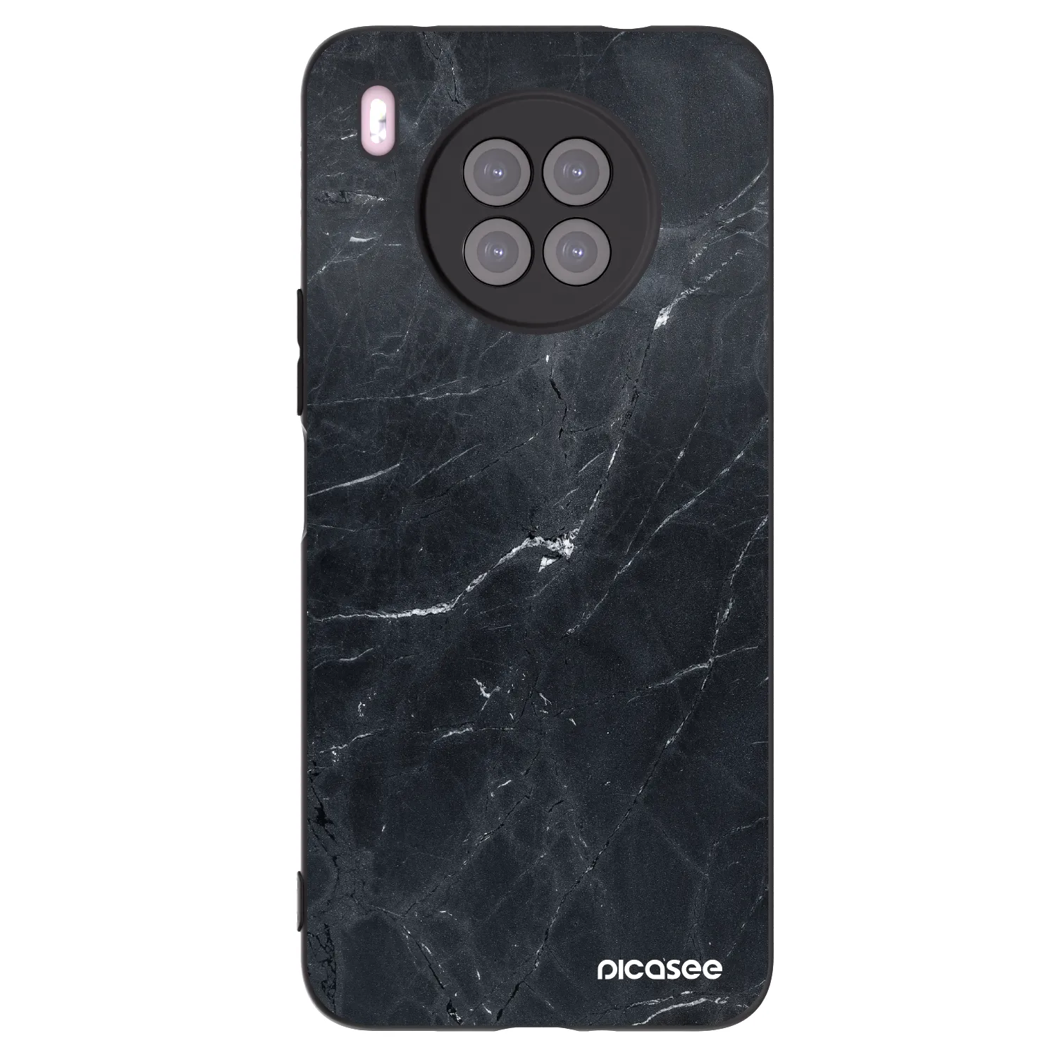 Picasee fekete szilikon tok az alábbi mobiltelefonokra Huawei Nova 8i - Black marble