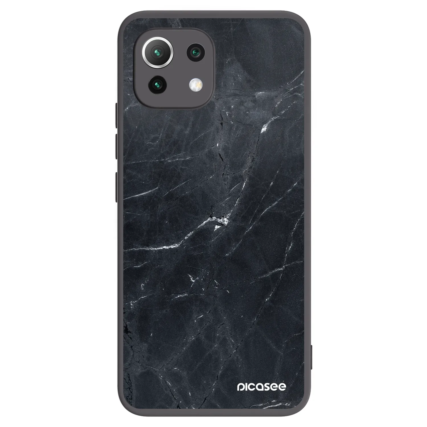 Picasee fekete szilikon tok az alábbi mobiltelefonokra Xiaomi 11 Lite 5G NE - Black marble