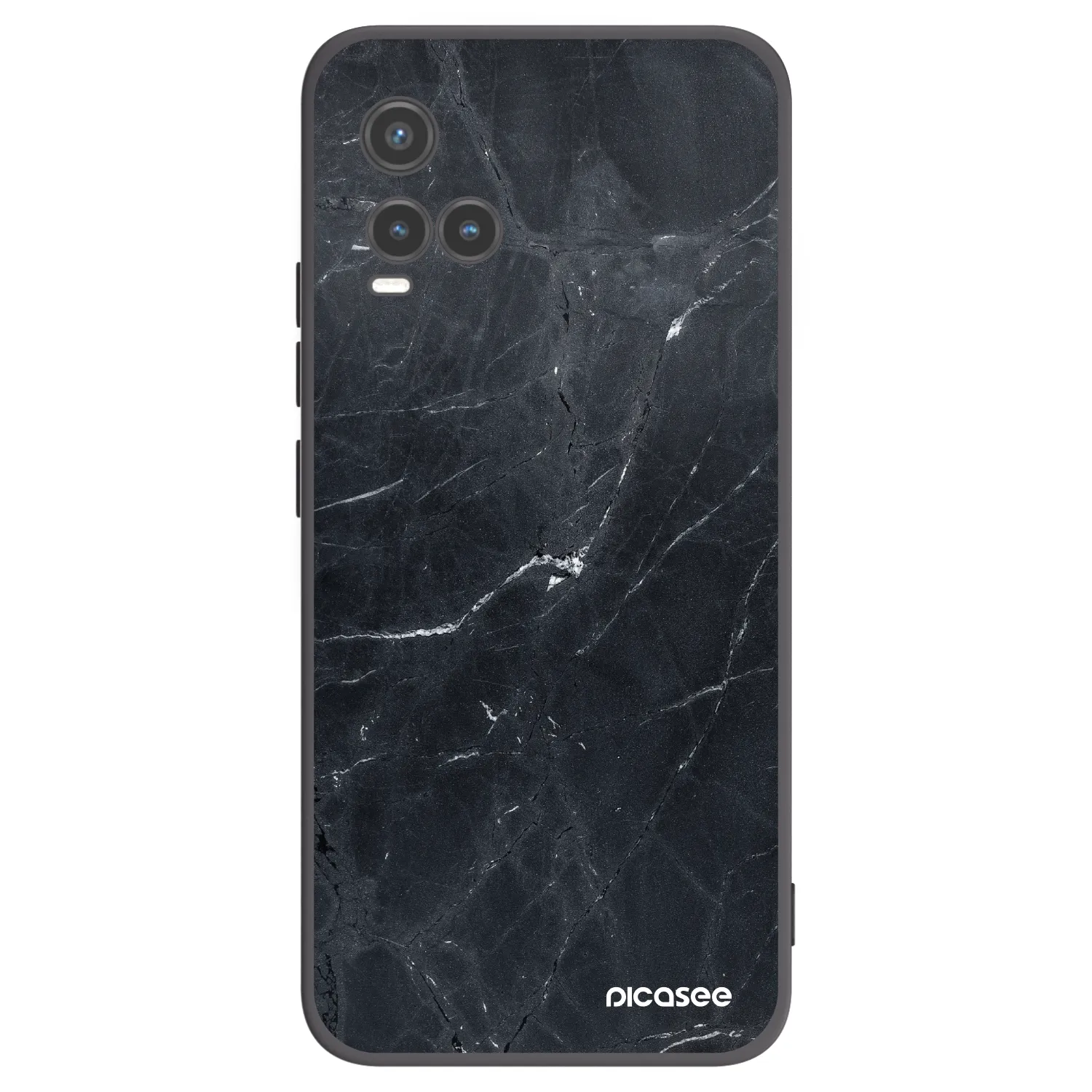 Picasee fekete szilikon tok az alábbi mobiltelefonokra Vivo Y33s - Black marble