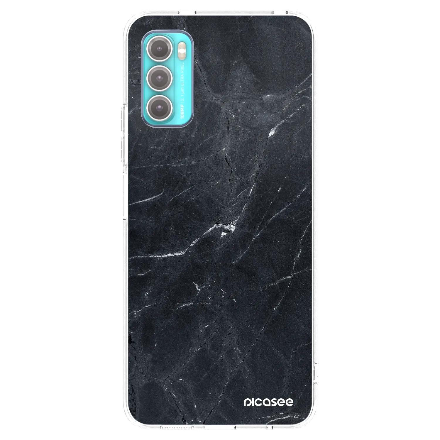 Picasee átlátszó szilikon tok az alábbi mobiltelefonokra Motorola Moto G60 - Black marble