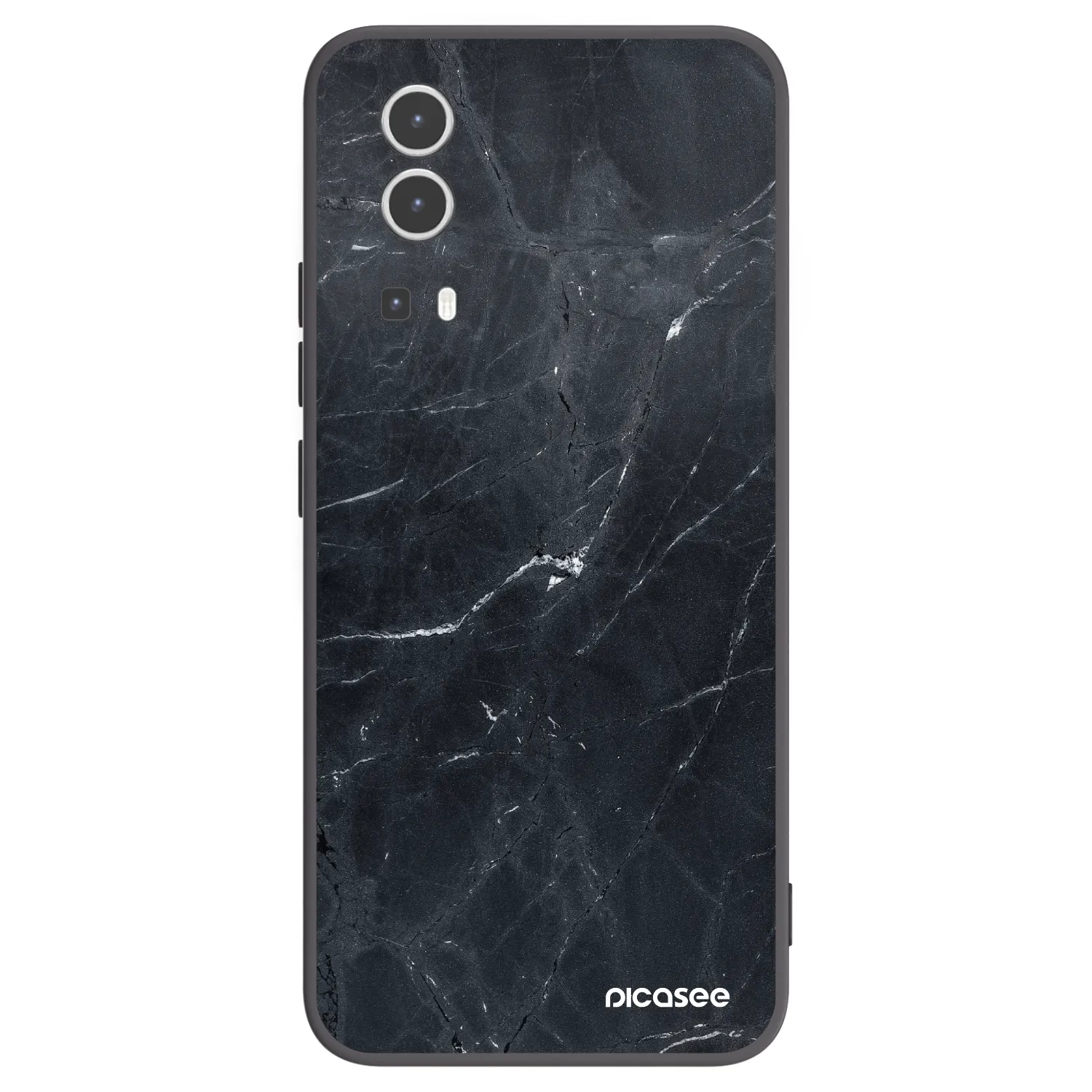 Picasee fekete szilikon tok az alábbi mobiltelefonokra Vivo Y72 5G - Black marble