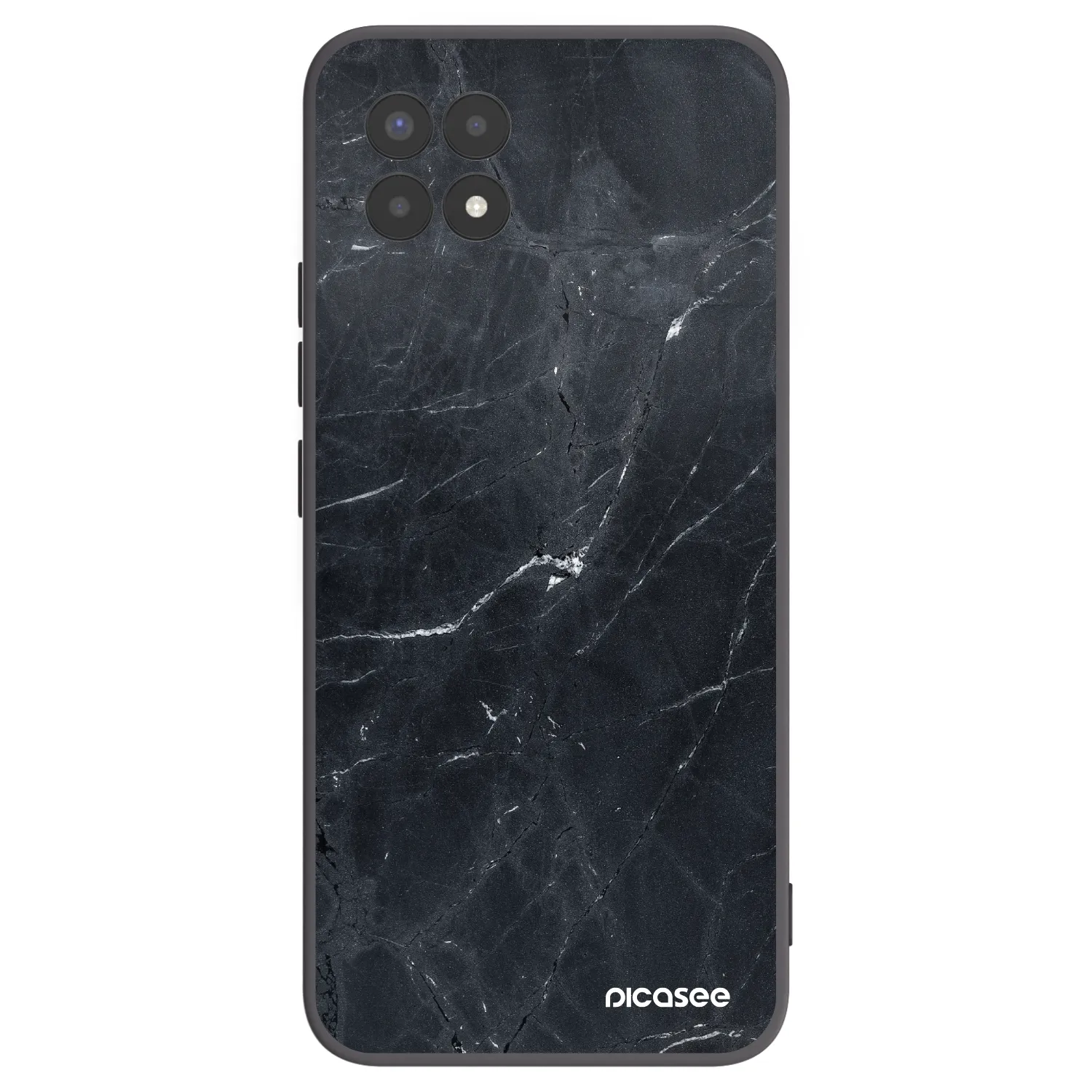 Picasee fekete szilikon tok az alábbi mobiltelefonokra Realme 8i - Black marble