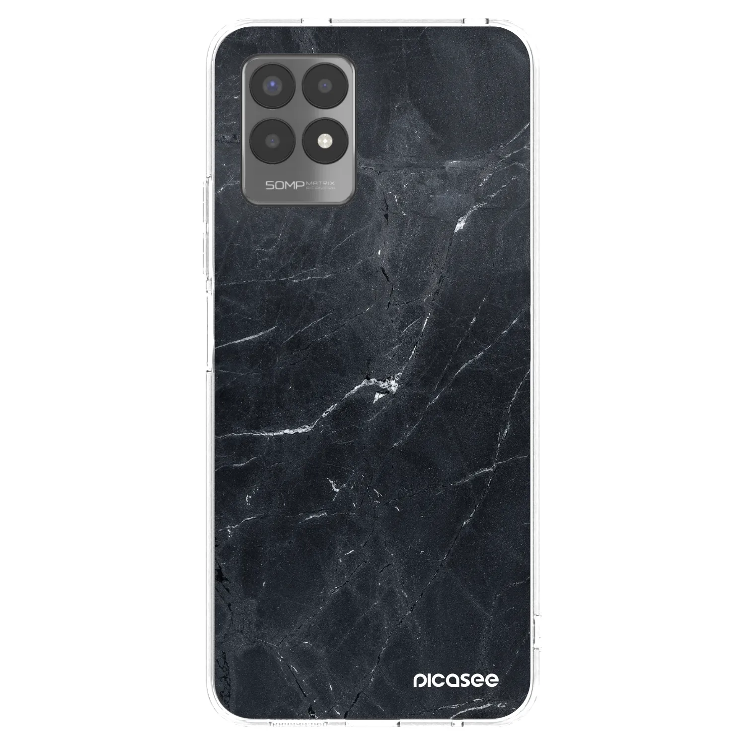 Picasee átlátszó szilikon tok az alábbi mobiltelefonokra Realme 8i - Black marble