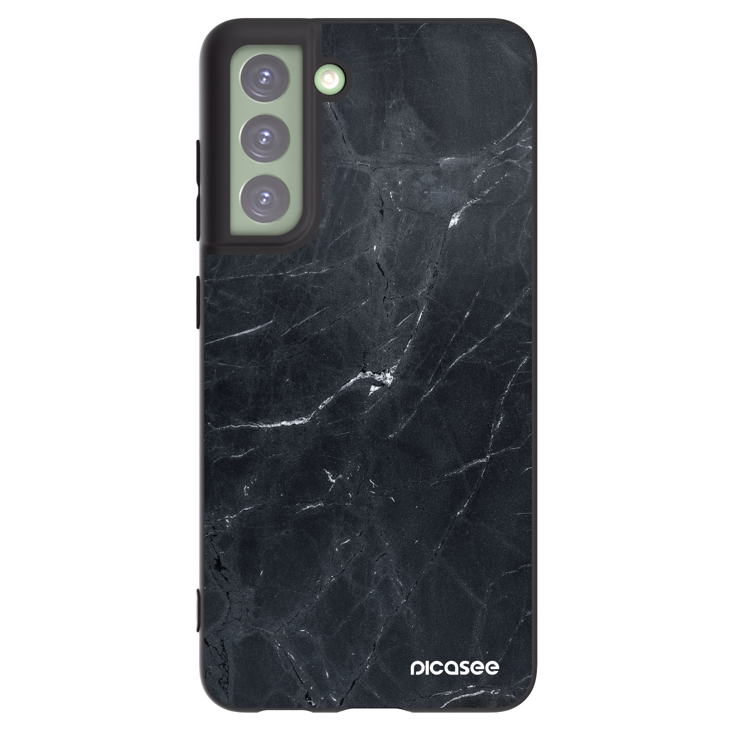 Picasee fekete szilikon tok az alábbi mobiltelefonokra Samsung Galaxy S21 FE 5G - Black marble