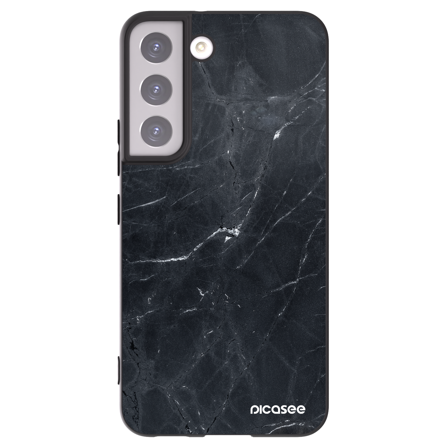 Picasee fekete szilikon tok az alábbi mobiltelefonokra Samsung Galaxy S22 5G - Black marble