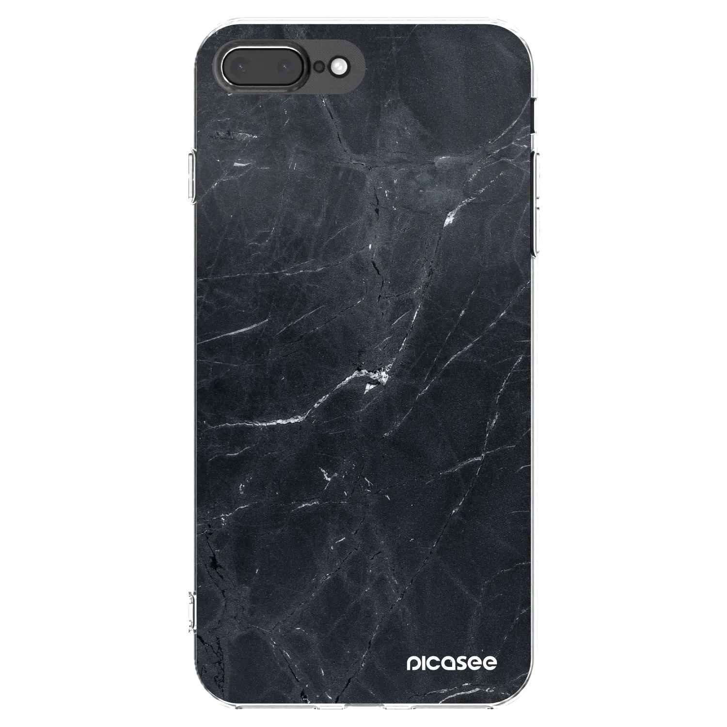 Picasee átlátszó szilikon tok az alábbi mobiltelefonokra Apple iPhone 7 Plus - Black marble