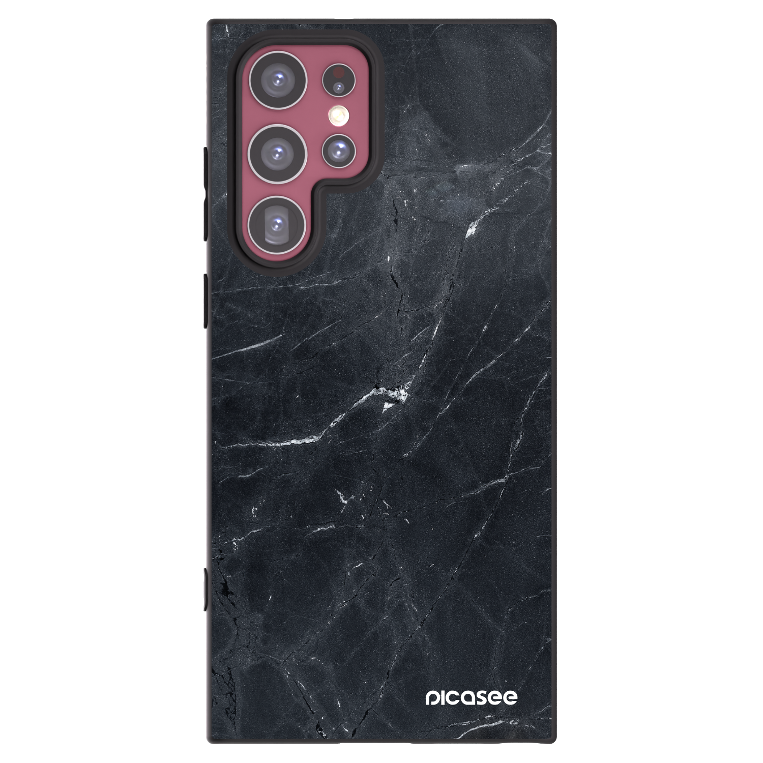 Picasee fekete szilikon tok az alábbi mobiltelefonokra Samsung Galaxy S22 Ultra 5G - Black marble