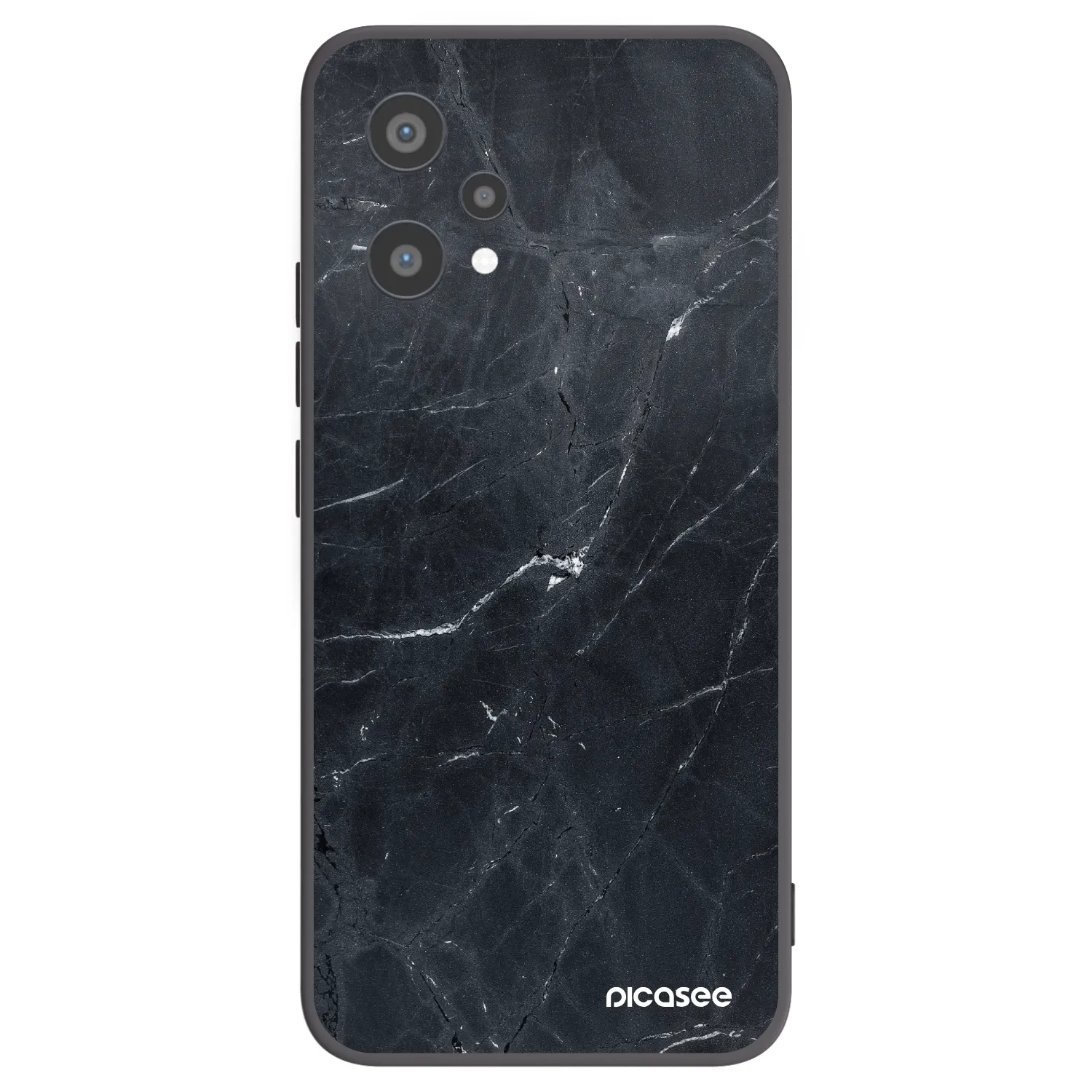 Picasee fekete szilikon tok az alábbi mobiltelefonokra Realme 9 Pro 5G - Black marble